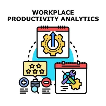 Workplace productivity analytics vector concept イラスト素材