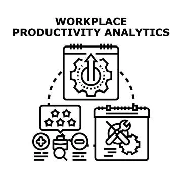 Workplace productivity analytics vector concept イラスト素材