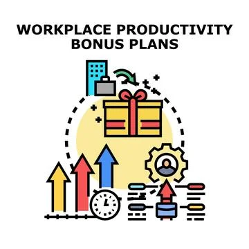 Workplace productivity bonus plans driving business growth Stock Illustration