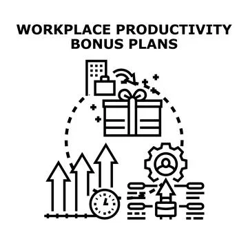 Workplace productivity bonus plans driving business growth Stock Illustration