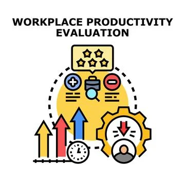 Workplace productivity evaluation concept analyzing business performance Stock Illustration