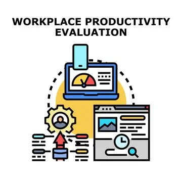 Workplace productivity evaluation concept assessing business performance Stock Illustration