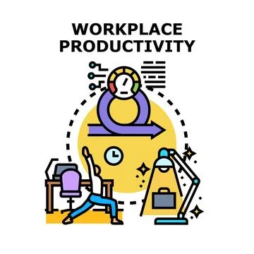 Workplace productivity system optimizing work life balance Stock Illustration
