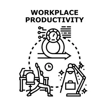Workplace productivity system optimizing work life balance Stock Illustration