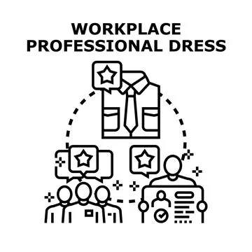 Workplace professional dress code and employment standard concept Stock Illustration