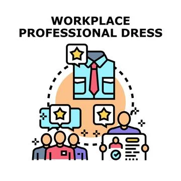 Workplace professional dress code and employment standard concept Stock Illustration