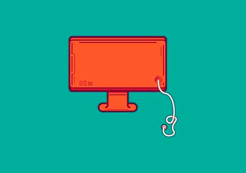 Workplace of the programmer. Perform computer repair work. Vector illustratio Stock-Illustration