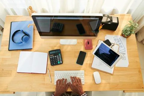 Workplace of programmer Stock-Fotos