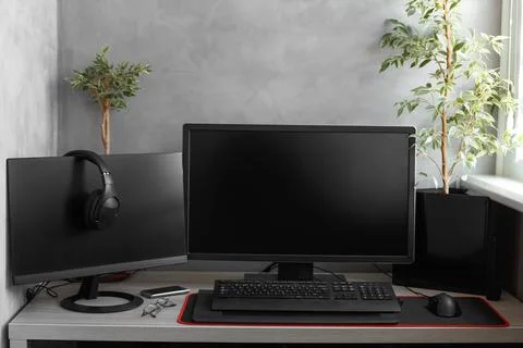 Workplace of a programmer Stock Photos