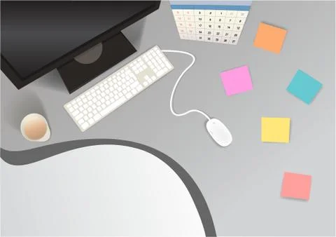 Workplace realistic  for web . Stock Illustration