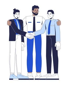 Workplace reconciliation 2D vector illustration Stock Illustration