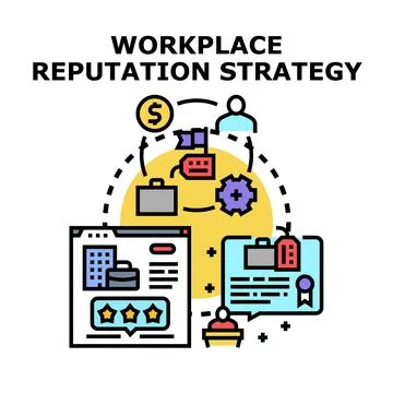 Workplace reputation strategy building successful employer branding concept Stock Illustration