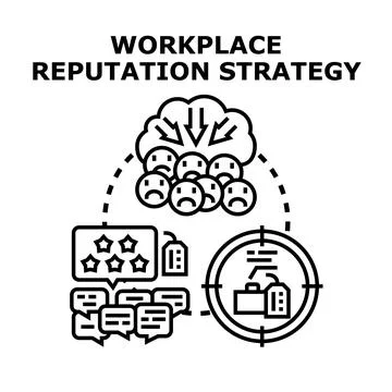 Workplace reputation strategy optimizing employee experience and feedback Stock Illustration