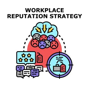 Workplace reputation strategy optimizing employee experience and feedback Stock Illustration