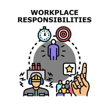 Workplace responsibilities concept managing tasks and goals Stock Illustration