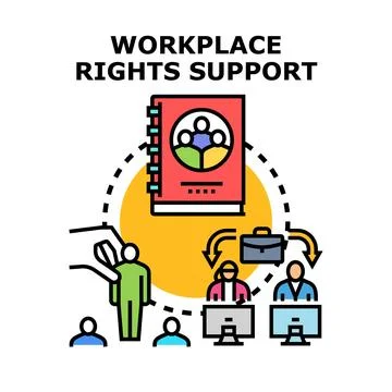 Workplace rights support for employees concept Stock-Illustration