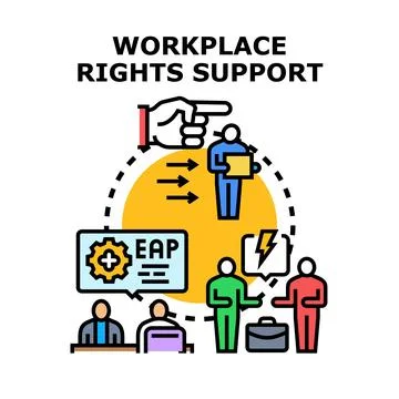 Workplace rights support program offering employee assistance 스톡 일러스트