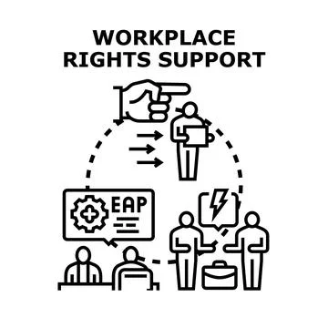 Workplace rights support program offering employee assistance Ilustração Stock