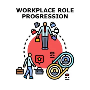 Workplace role progression career path development Stock Illustration