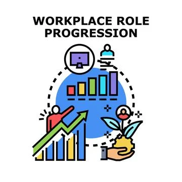 Workplace role progression developing career growth and success イラスト素材