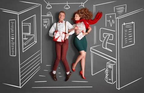 Workplace romance. Stock Photos