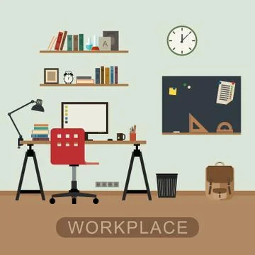Workplace in room. Stock Illustration