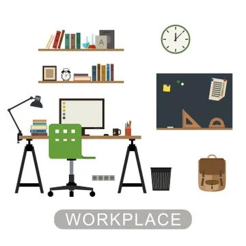 Workplace in room. Stock Illustration