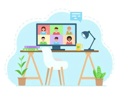 Workplace room, modern interior Stock Illustration