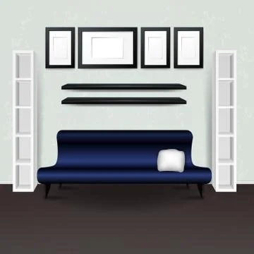 Workplace room. Vector illustration of modern office. Stylish and modern inte Stock Illustration