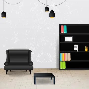 Workplace room. Vector illustration of modern office. Stylish and modern inte Stock Illustration