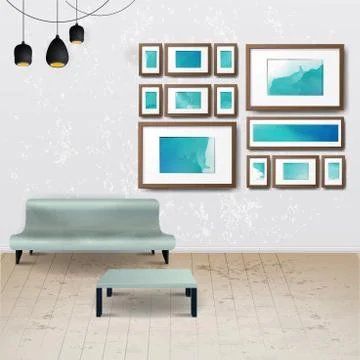 Workplace room. Vector illustration of modern office. Stylish and modern inte Stock Illustration