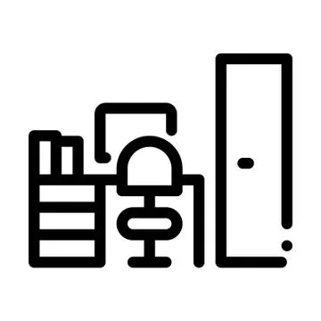 Workplace Rooms Icon Vector Outline Illustration Stock Illustration