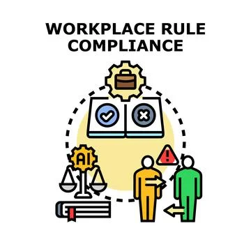 Workplace rule compliance developing ethical business standards Stock Illustration
