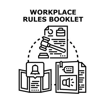 Workplace rules booklet policy and law guidelines Stockillustratie