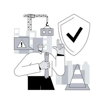 Workplace safety abstract concept vector illustration. Ilustración de archivo