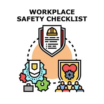 Workplace safety checklist concept ensuring protection and well being Stock Illustration