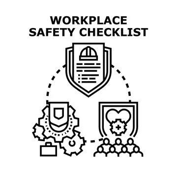 Workplace safety checklist concept ensuring protection and well being Stock Illustration