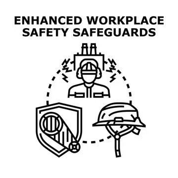 Workplace safety concept protecting worker and gear Stock Illustration
