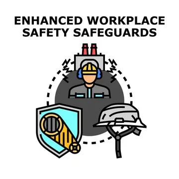 Workplace safety concept protecting worker and gear Stock Illustration