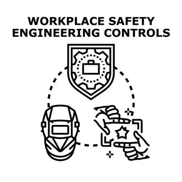 Workplace safety engineering controls for hazardous industries 스톡 일러스트