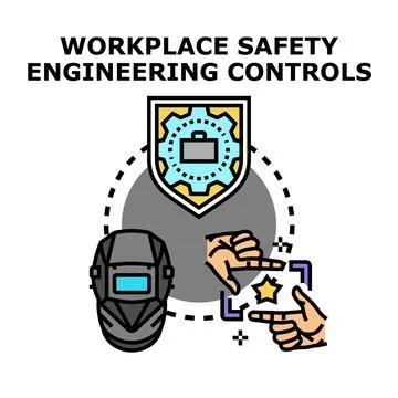 Workplace safety engineering controls for hazardous industries Illustrazione stock
