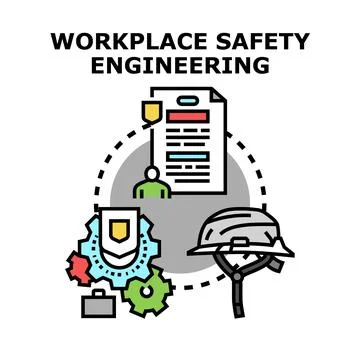 Workplace safety engineering profession concept for industrial protection Stock Illustration