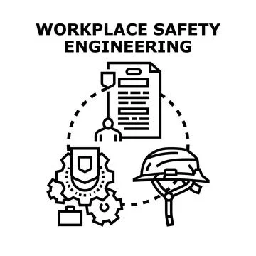 Workplace safety engineering profession concept for industrial protection Stock Illustration