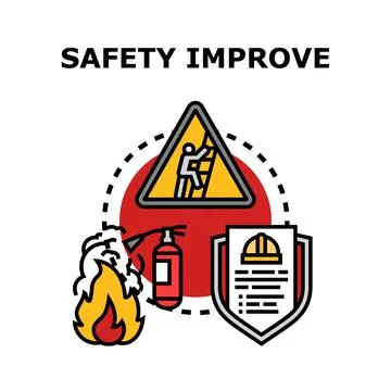 Workplace safety improving with prevention and protection program Stock Illustration