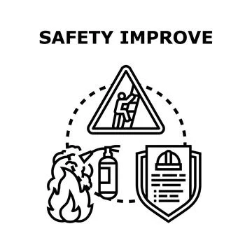Workplace safety improving with prevention and protection program Stock Illustration
