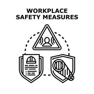 Workplace safety measures ensuring worker protection and security Stock Illustration
