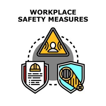 Workplace safety measures ensuring worker protection and security Stock Illustration