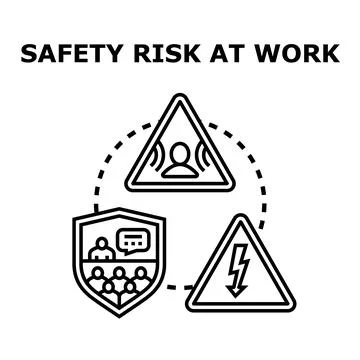 Workplace safety risk management system icon set 스톡 일러스트
