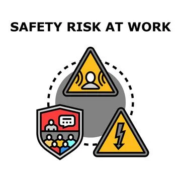 Workplace safety risk management system icon set Stock Illustration