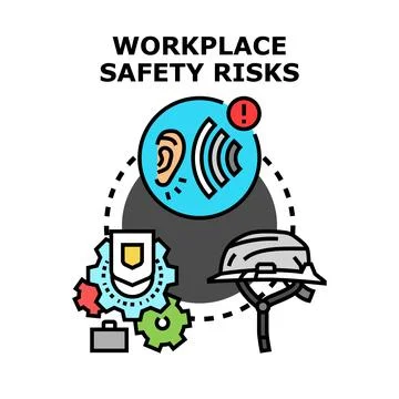 Workplace safety risks concept identifying health hazards Illustration